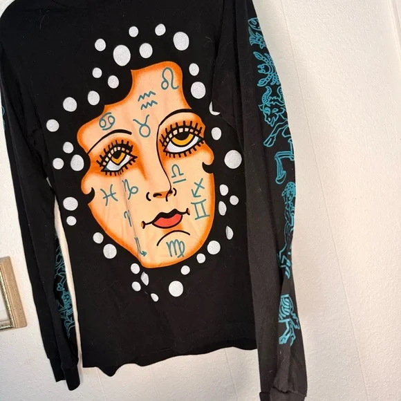 Bella Canvas Black Tee with White Polka Dot Graphic - Picture 3 of 6